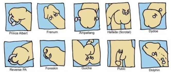 穿孔戴乳環蒂環搭配鋼鏈上鎖